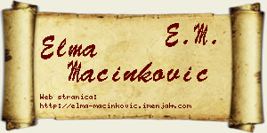 Elma Mačinković vizit kartica